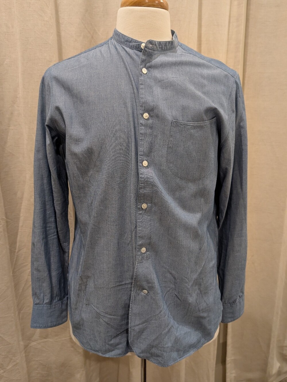 Boglioli Grandfather Collar Shirt Size 16/41